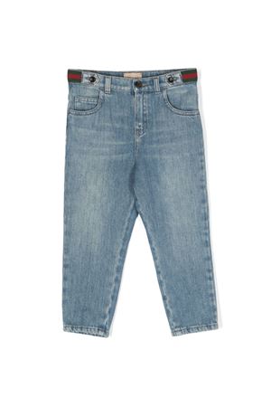 jeans in cotone azzurro GUCCI KIDS | 770083XDCRW4447